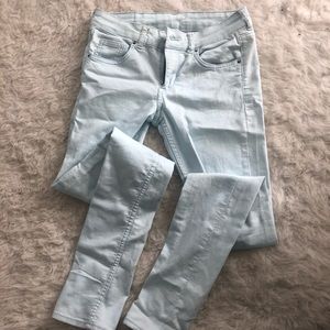 Never worn light blue jeans!